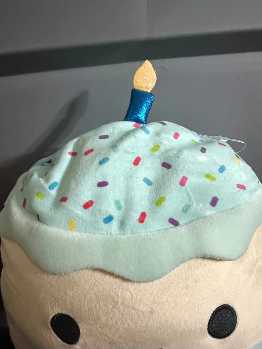 Squishmallows Happy Birthday Plush Cupcake - Light Blue & Cream